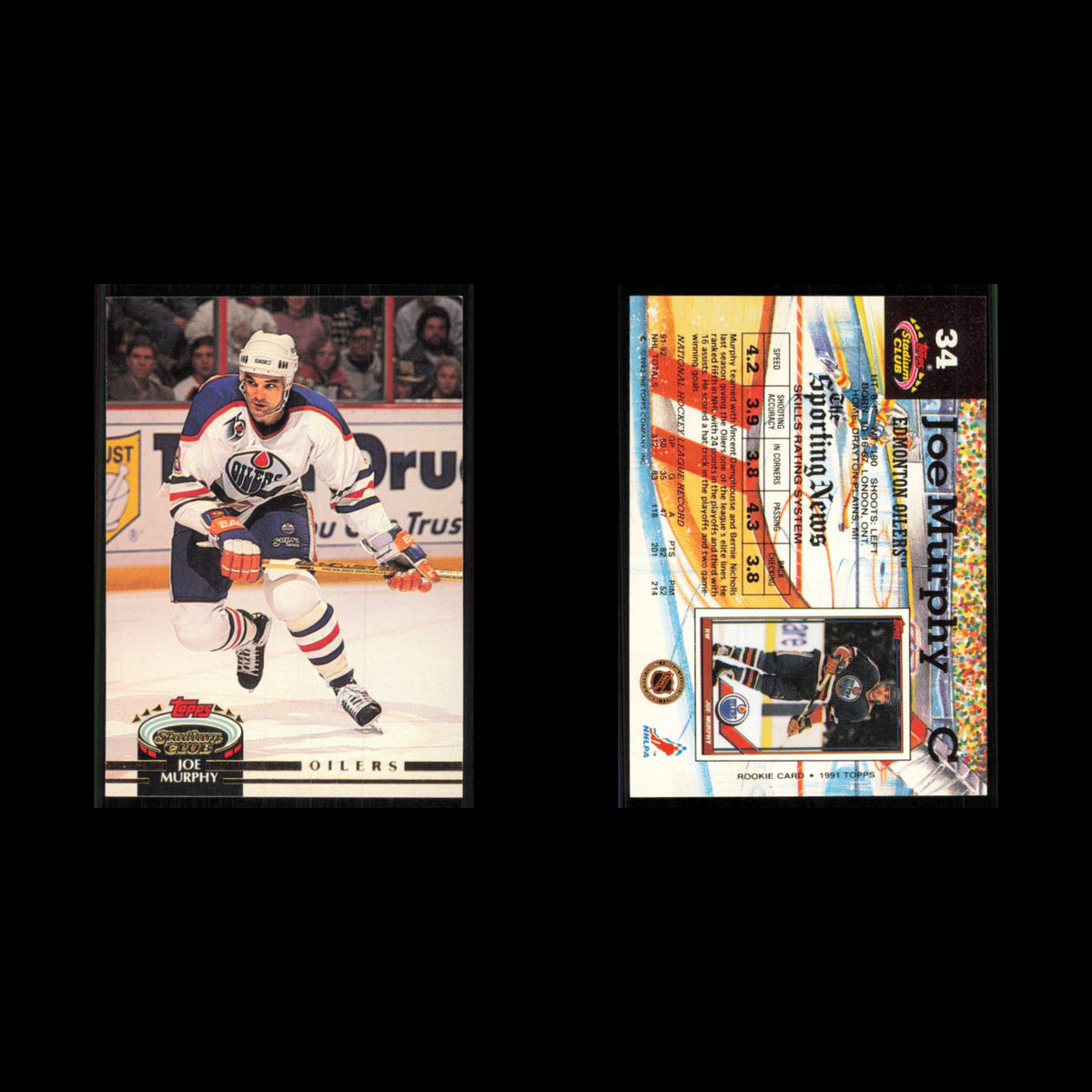 Joe Murphy #34 1992 Stadium Club Edmonton Oilers Hockey Card NHL NM
