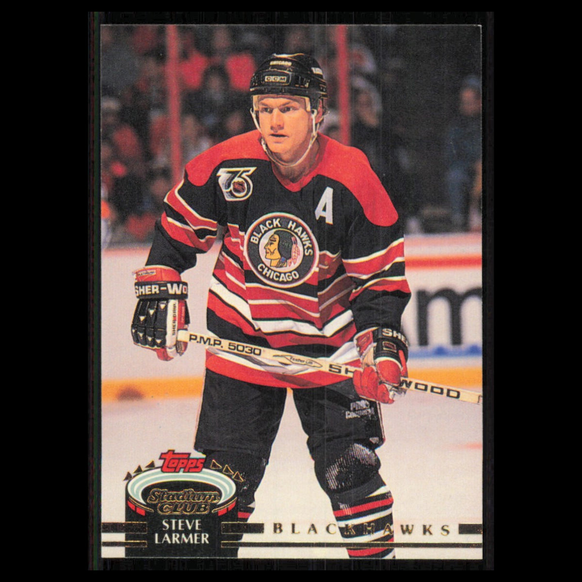 Steve Larmer #54 1992 Stadium Club Chicago Blackhawks Hockey Card NHL NM