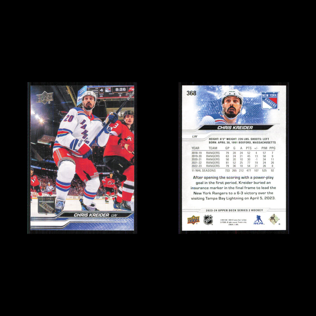 Chris Kreider #368 2023 Upper Deck New York Rangers Hockey Card NHL NM