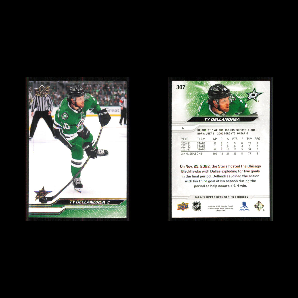 Ty Dellandrea #307 2023 Upper Deck Dallas Stars Hockey Card NHL NM