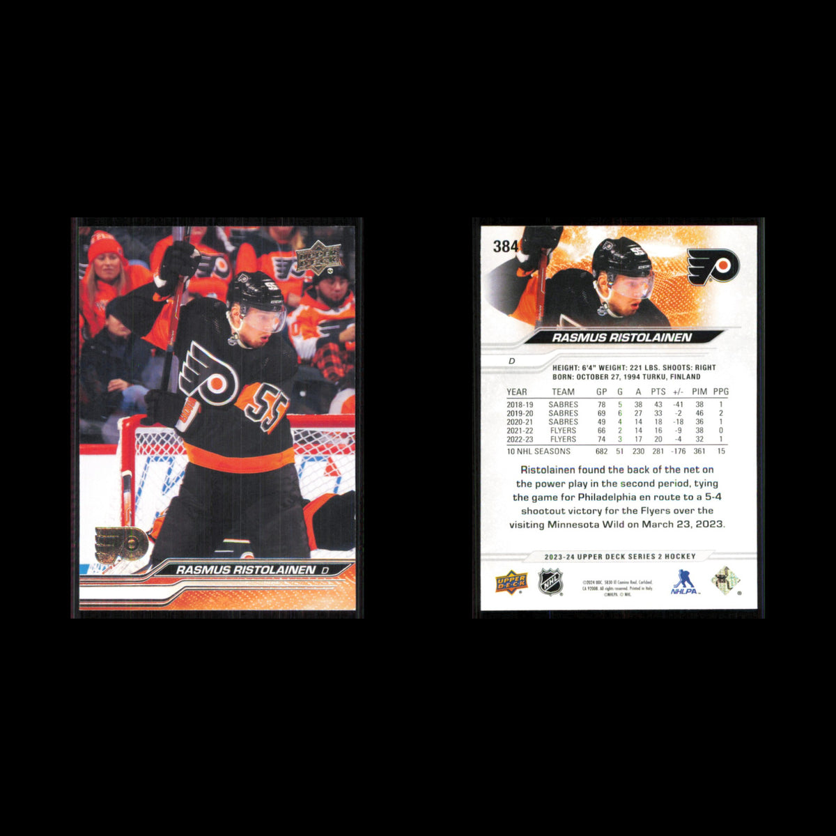 Rasmus Ristolainen #384 2023 Upper Deck Philadelphia Flyers Hockey Card NHL NM
