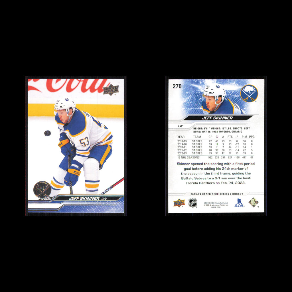 Jeff Skinner #270 2023 Upper Deck Buffalo Sabres Hockey Card NHL NM