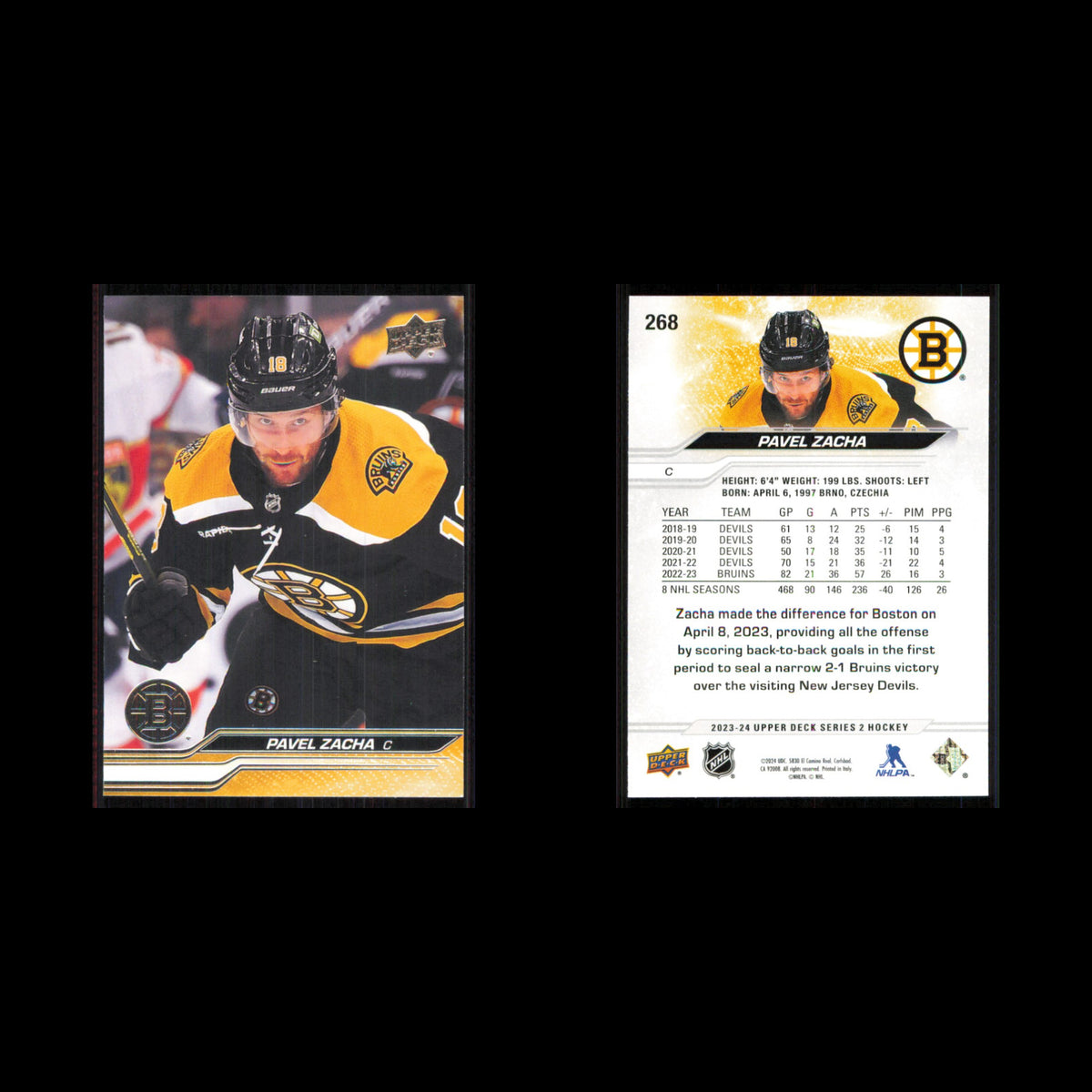 Pavel Zacha #268 2023 Upper Deck Boston Bruins Hockey Card NHL NM