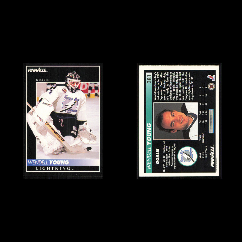 Wendell Young #381 1992 Pinnacle Tampa Bay Lightning Hockey Card NHL NM