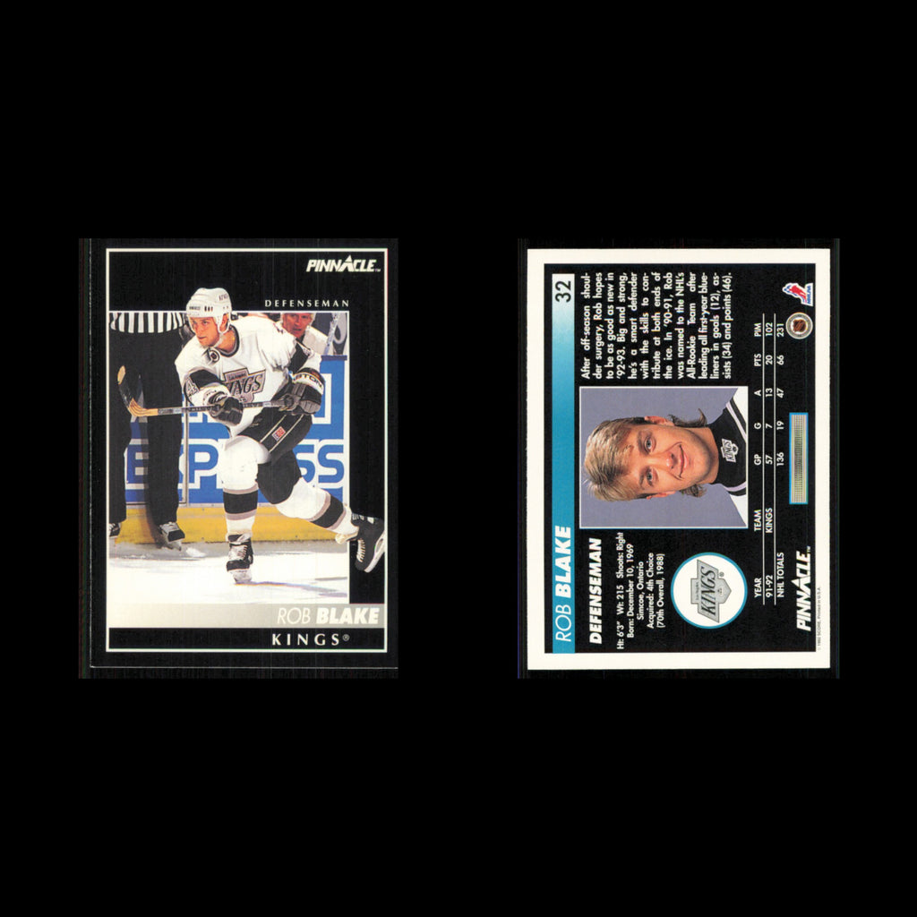 Rob Blake #32 1992 Pinnacle Los Angeles Kings Hockey Card NHL NM