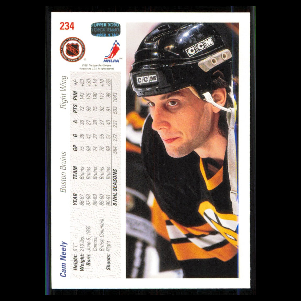 Cam Neely #234 1991 Upper Deck Boston Bruins Hockey Card NHL NM