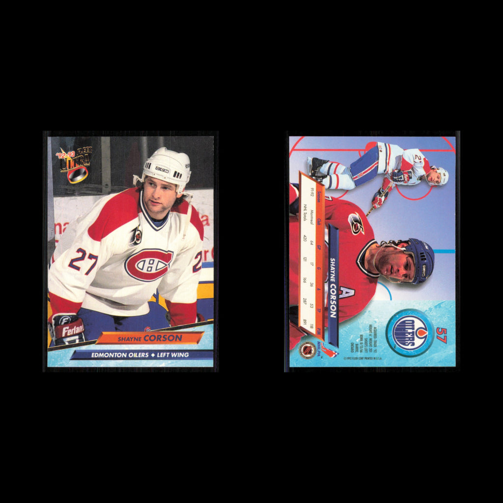 Shayne Corson #57 1992 Fleer Ultra Edmonton Oilers Hockey Card NHL NM