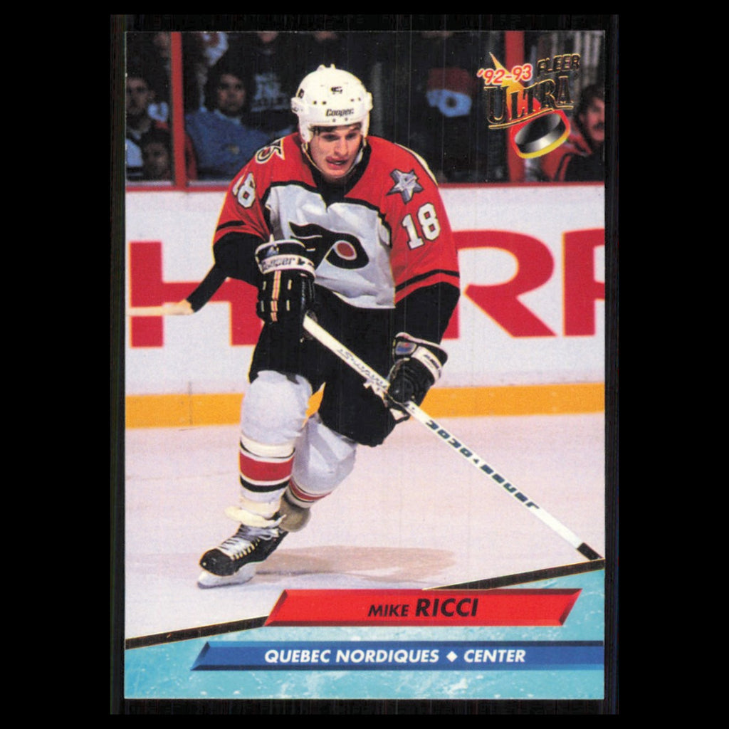 Mike Ricci #178 1992 Fleer Ultra Quebec Nordiques Hockey Card NHL NM