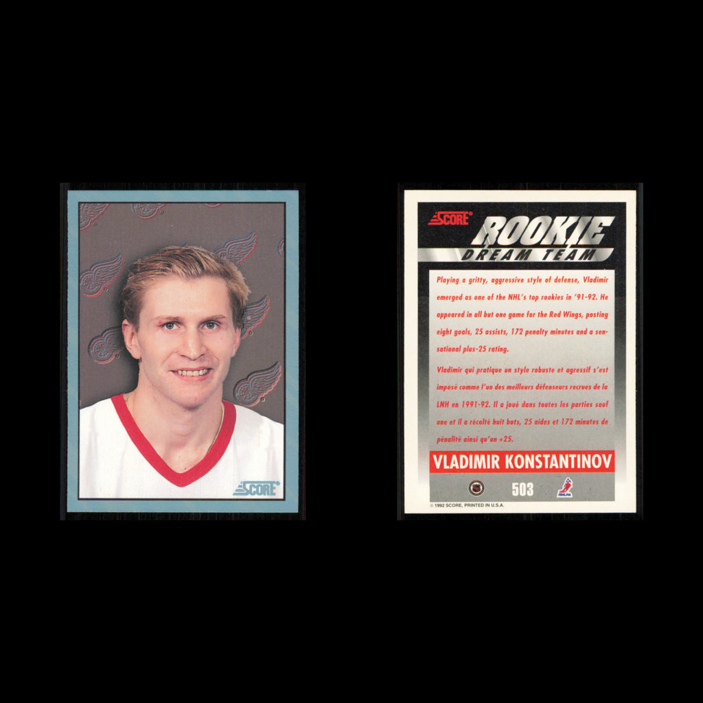 Vladimir Konstantinov #503 1992 Score Canadian Detroit Red Wings Hockey Card NHL