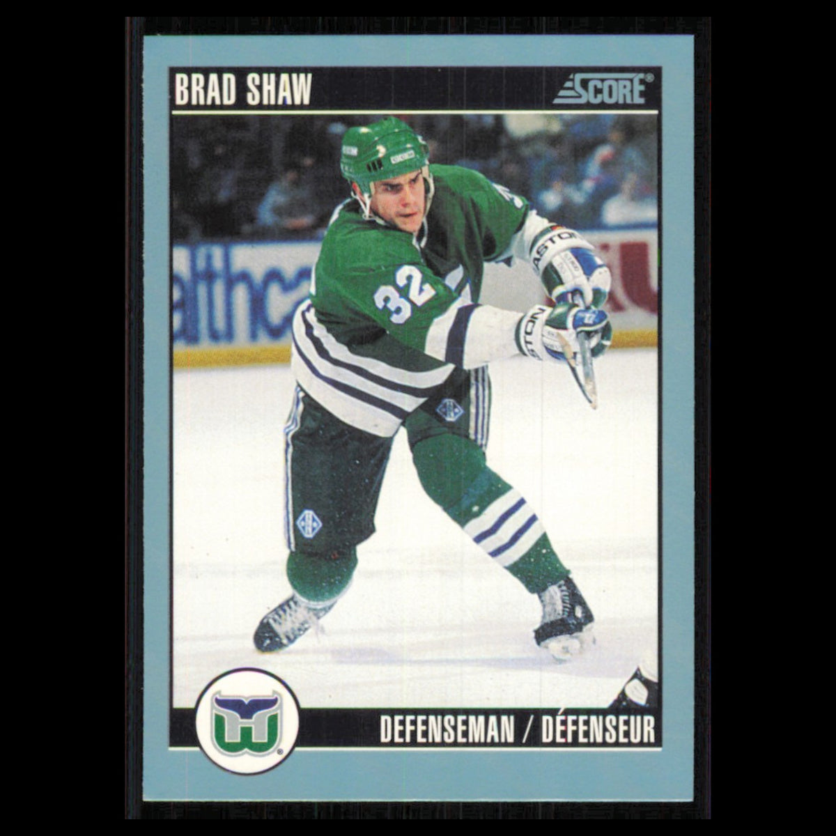 Brad Shaw #85 1992 Score Canadian Hartford Whalers Hockey Card NHL NM