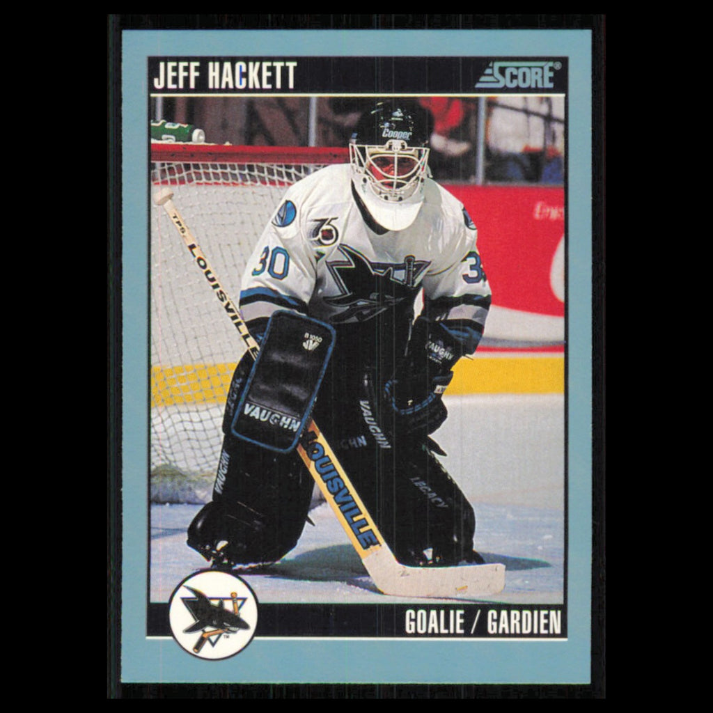 Jeff Hackett #82 1992 Score Canadian San Jose Sharks Hockey Card NHL NM
