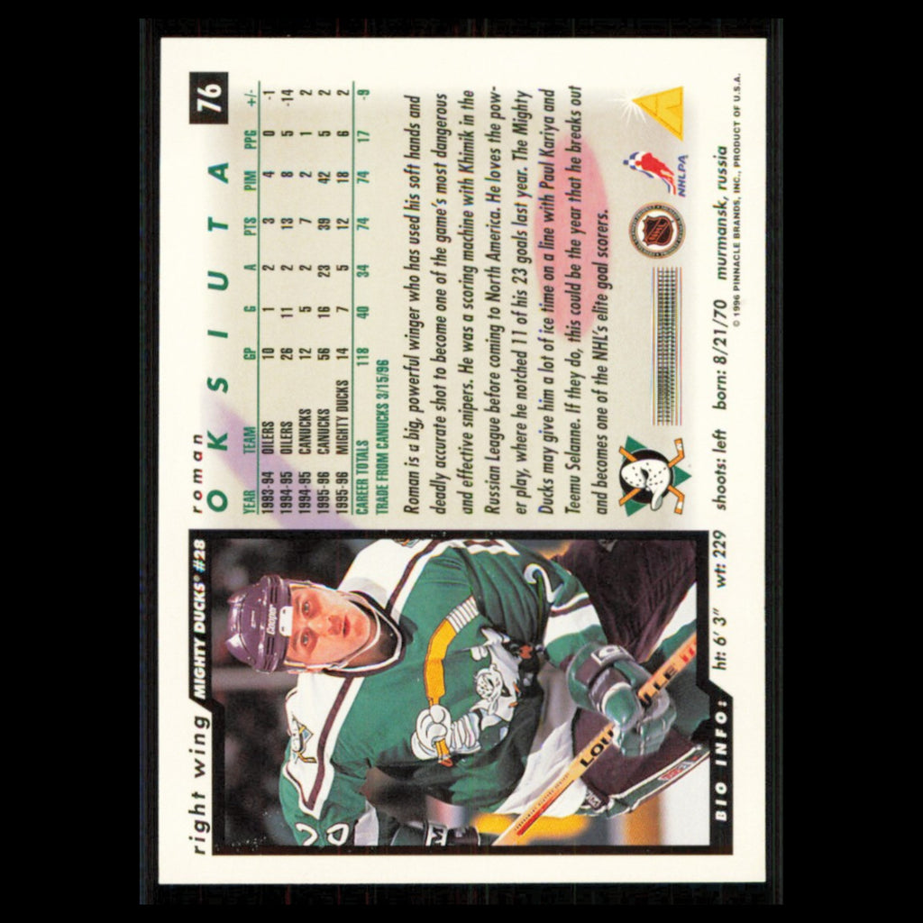 Roman Oksiuta #76 1996 Score Anaheim Mighty Ducks Hockey Card NHL NM
