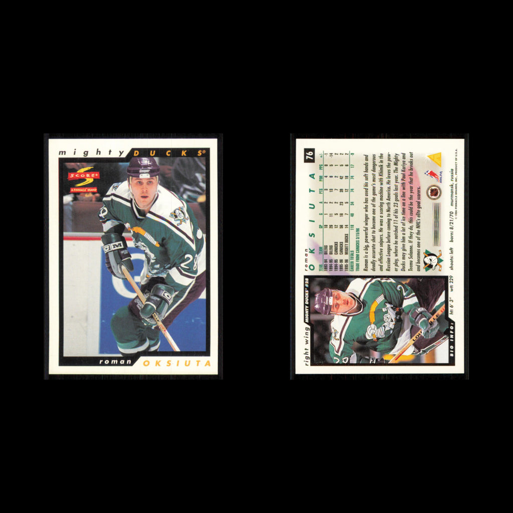 Roman Oksiuta #76 1996 Score Anaheim Mighty Ducks Hockey Card NHL NM