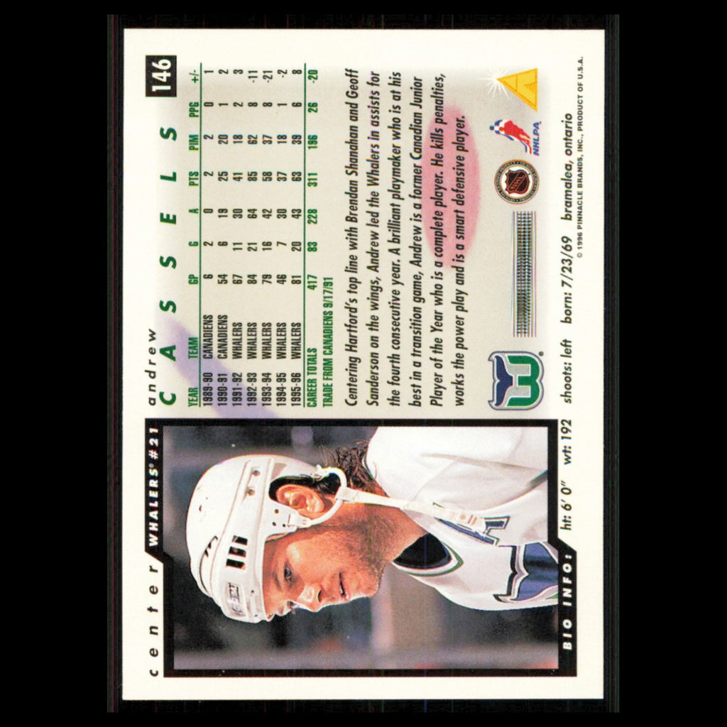 Andrew Cassels #146 1996 Score Hartford Whalers Hockey Card NHL NM