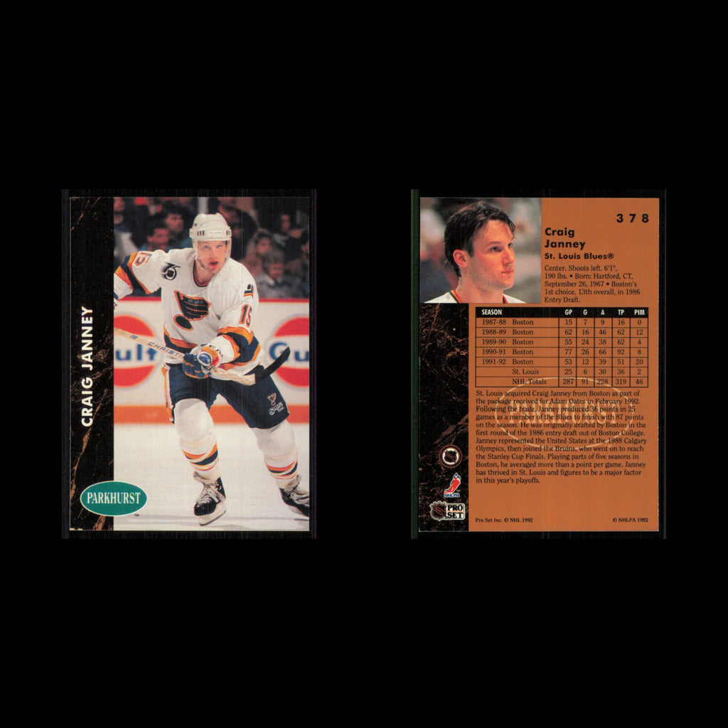 Craig Janney #378 1991 Parkhurst St. Louis Blues Hockey Card NHL NM