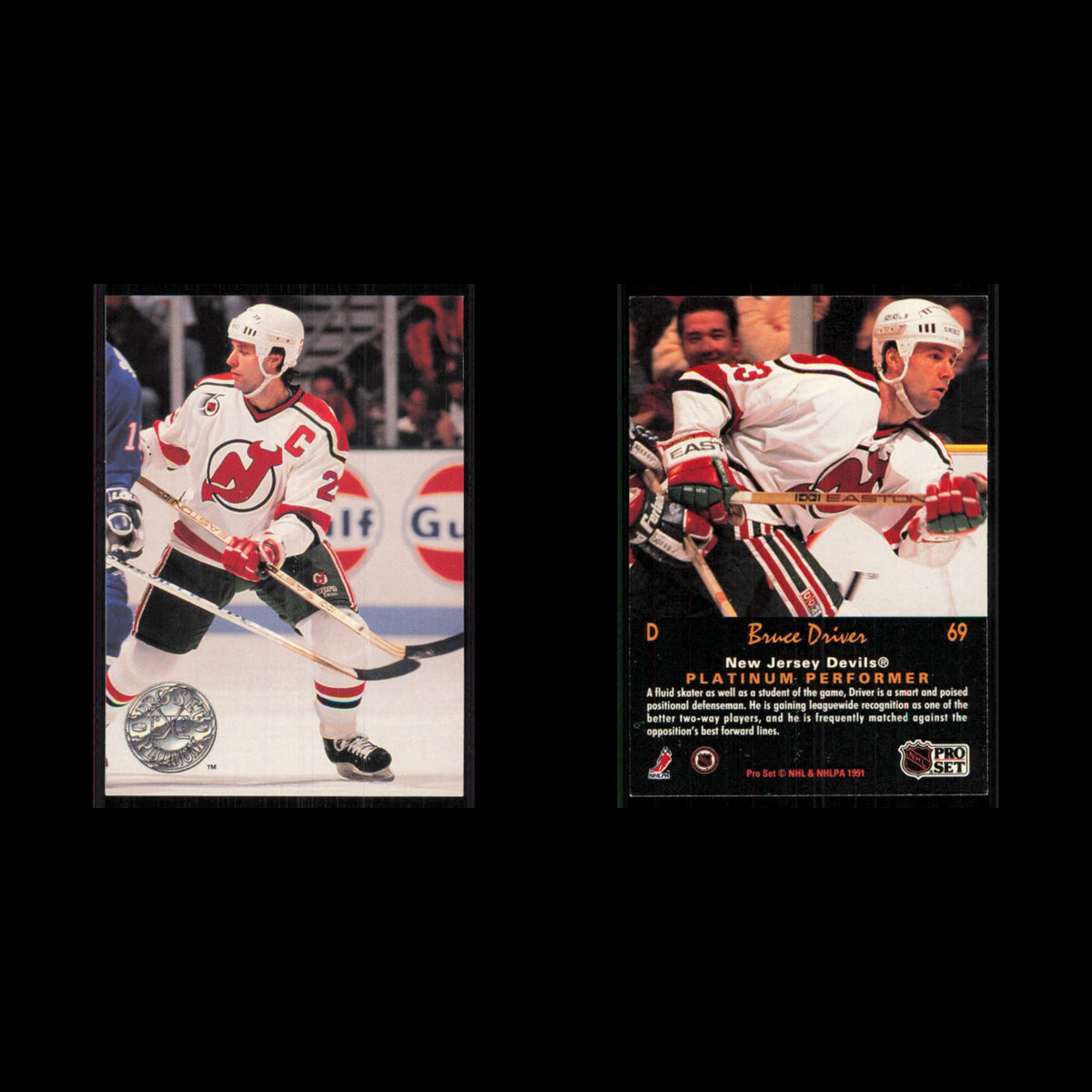 Bruce Driver #69 1991 Pro Set Platinum New Jersey Devils Hockey Card NHL NM