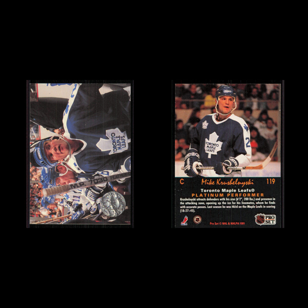 Mike Krushelnyski #119 1991 Pro Set Platinum Maple Leafs Hockey Card NHL NM