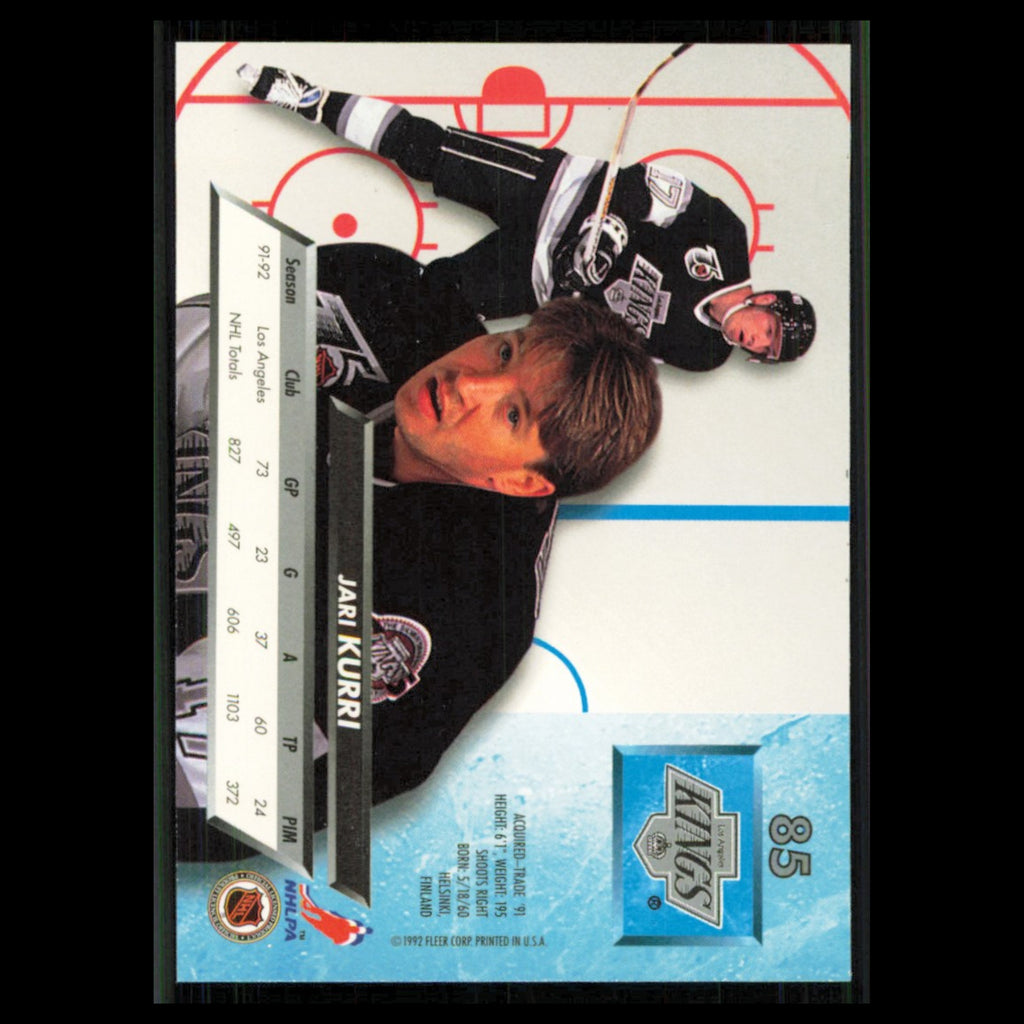 Jari Kurri #85 1992 Fleer Ultra Los Angeles Kings Hockey Card NHL NM