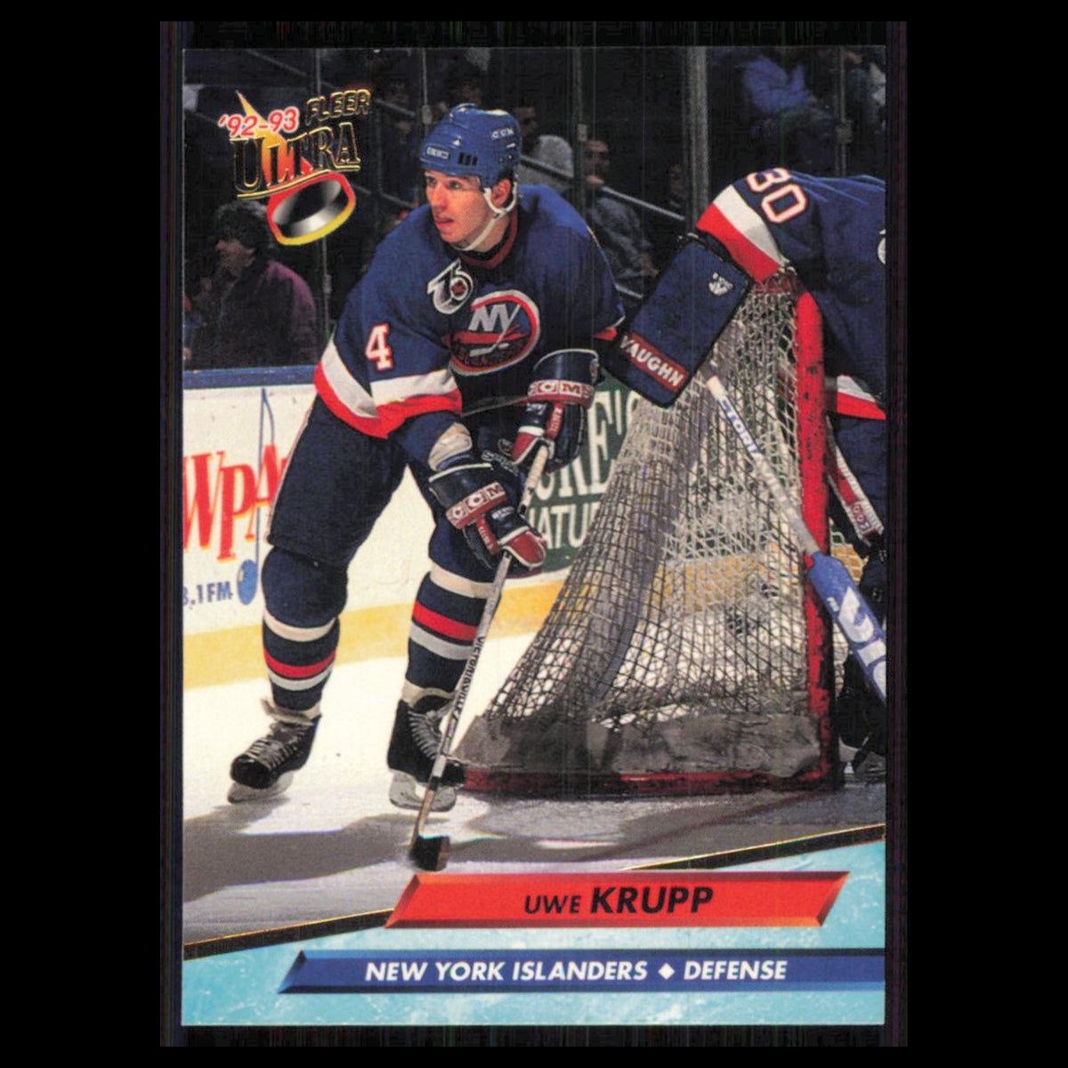 Uwe Krupp #129 1992 Fleer Ultra New York Islanders Hockey Card NHL NM