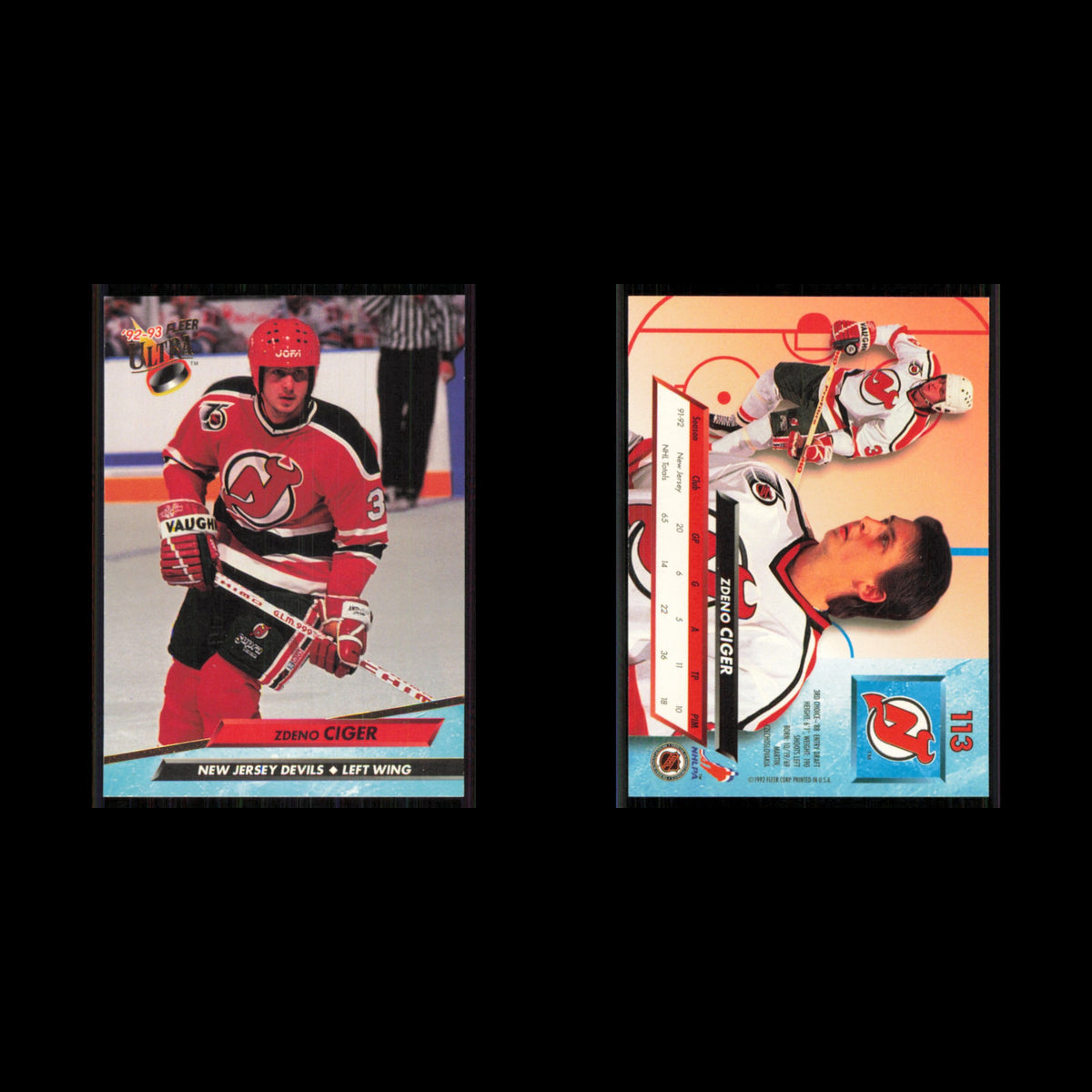 Zdeno Ciger #113 1992 Fleer Ultra New Jersey Devils Hockey Card NHL NM