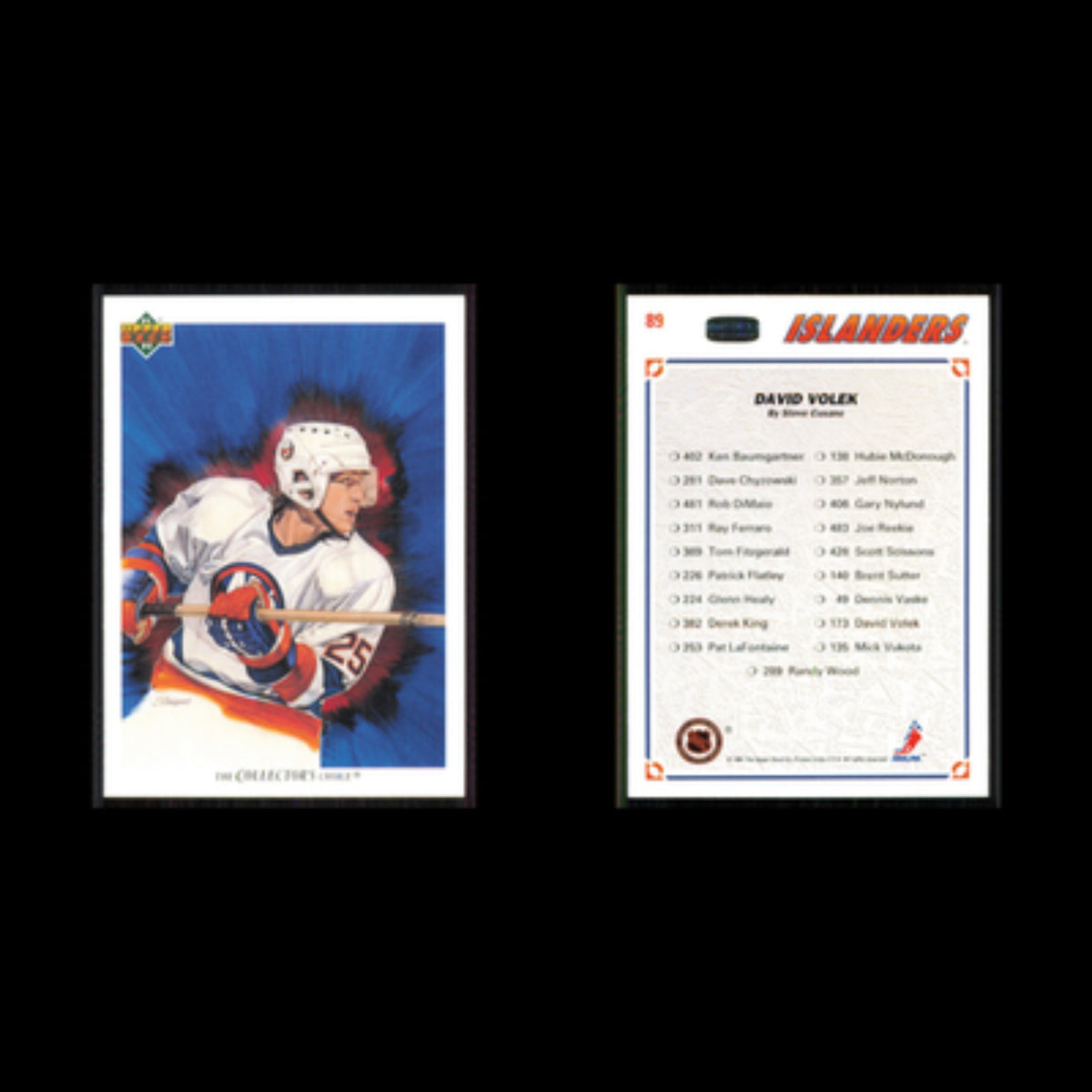 David Volek #89 1991 Upper Deck New York Islanders Hockey Card NHL NM