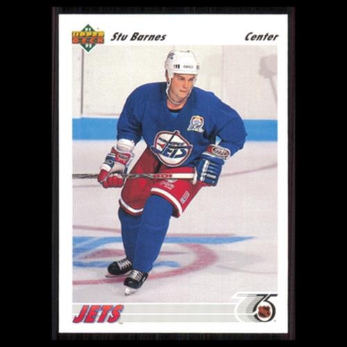 Stu Barnes #53 1991 Upper Deck Winnipeg Jets Hockey Card NHL NM