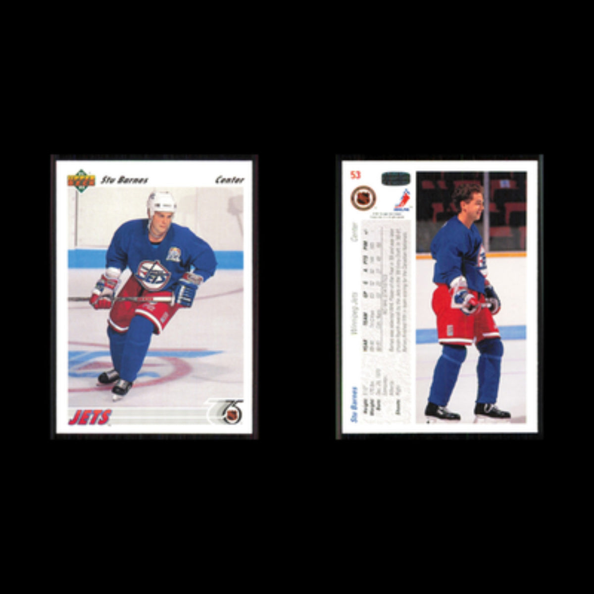 Stu Barnes #53 1991 Upper Deck Winnipeg Jets Hockey Card NHL NM