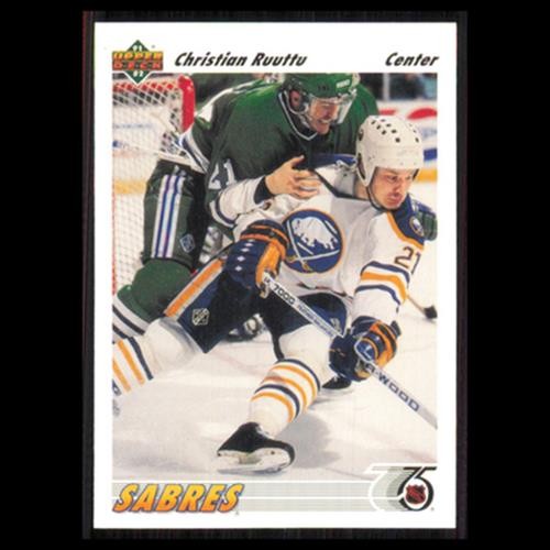 Christian Ruuttu #104 1991 Upper Deck Buffalo Sabres Hockey Card NHL NM