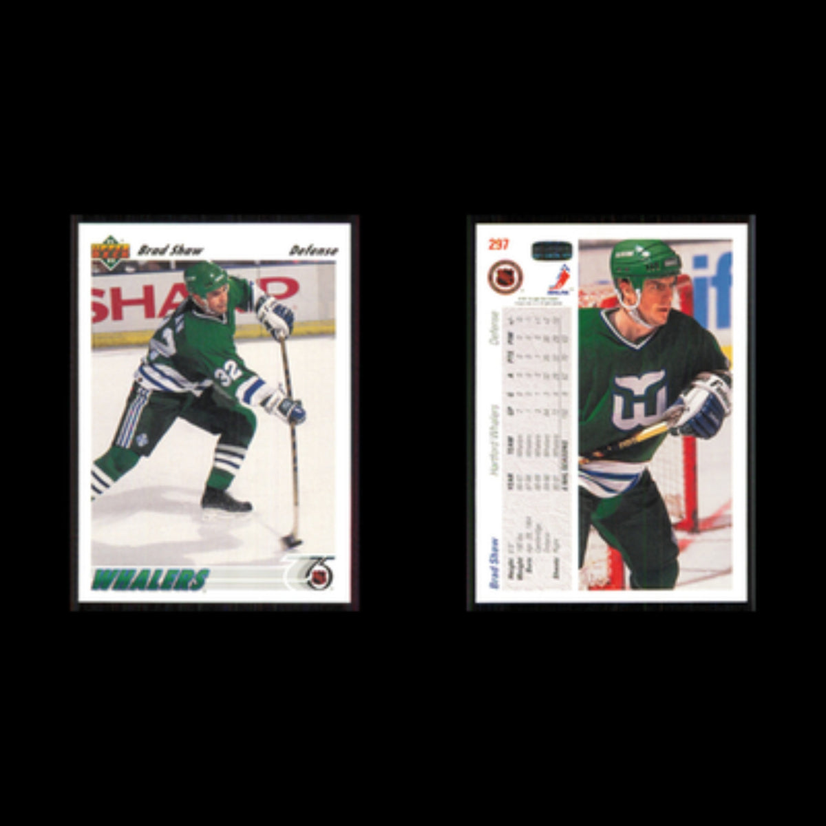 Brad Shaw #297 1991 Upper Deck Hartford Whalers Hockey Card NHL NM