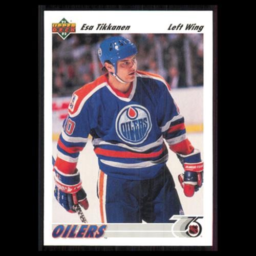 Esa Tikkanen #182 1991 Upper Deck Edmonton Oilers Hockey Card NHL NM