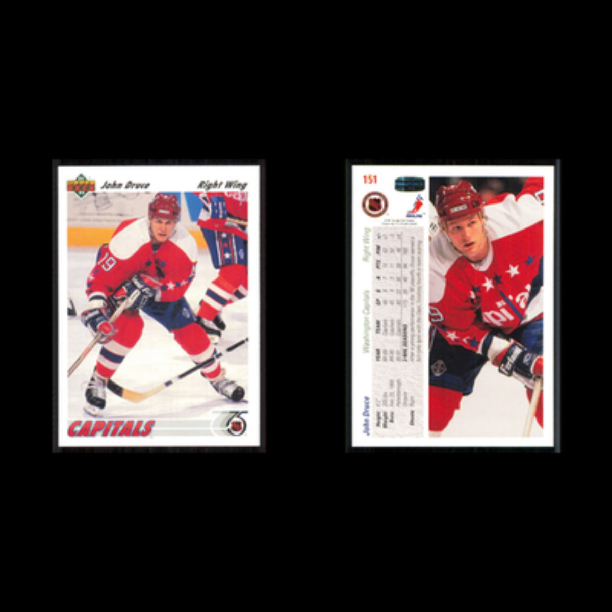 John Druce #151 1991 Upper Deck Washington Capitals Hockey Card NHL NM