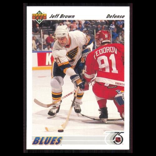 Jeff Brown #211 1991 Upper Deck St. Louis Blues Hockey Card NHL NM