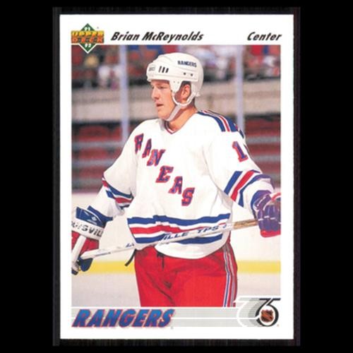 Brian McReynolds Rookie #434 1991 Upper Deck New York Rangers Hockey Card NHL NM