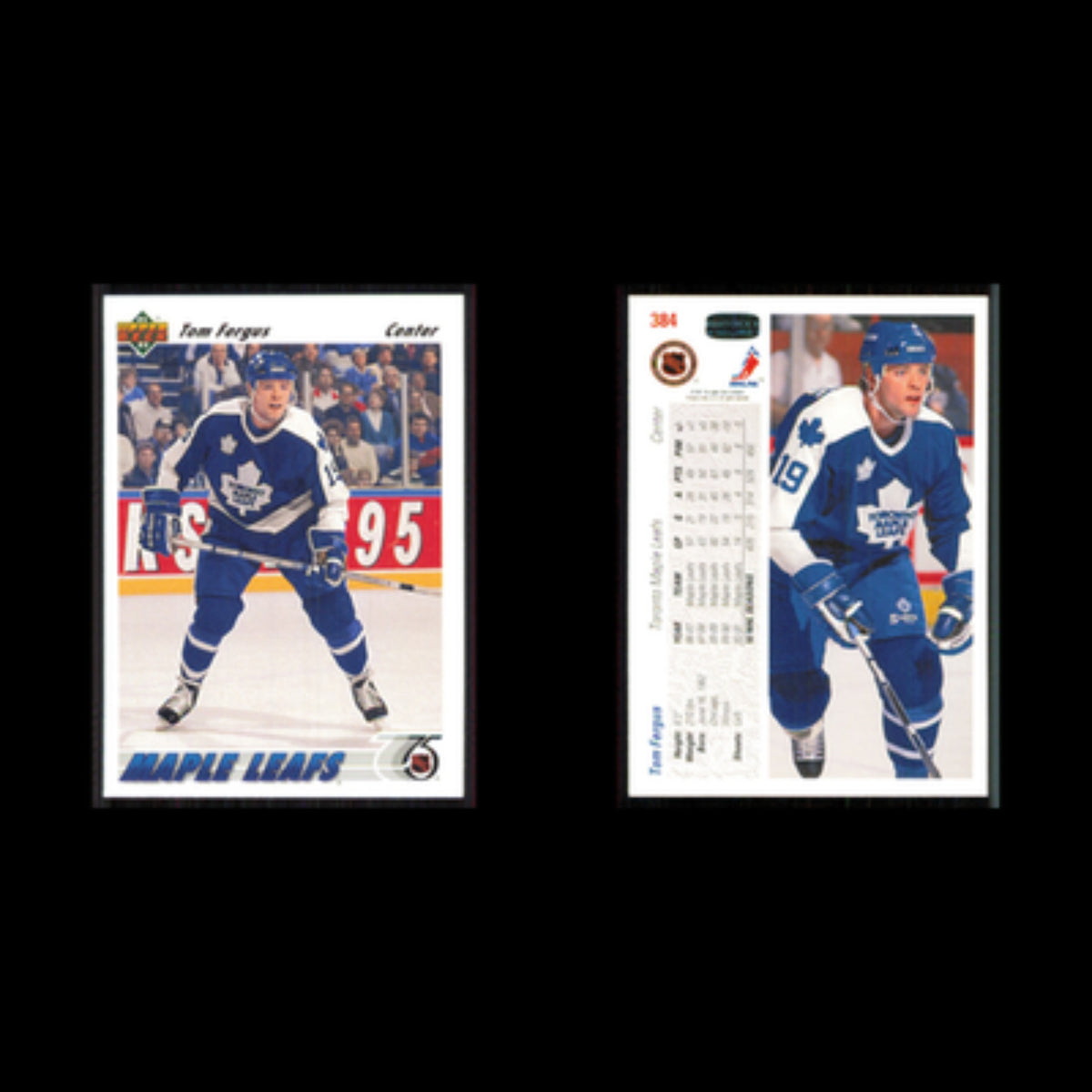 Tom Fergus #384 1991 Upper Deck Toronto Maple Leafs Hockey Card NHL NM