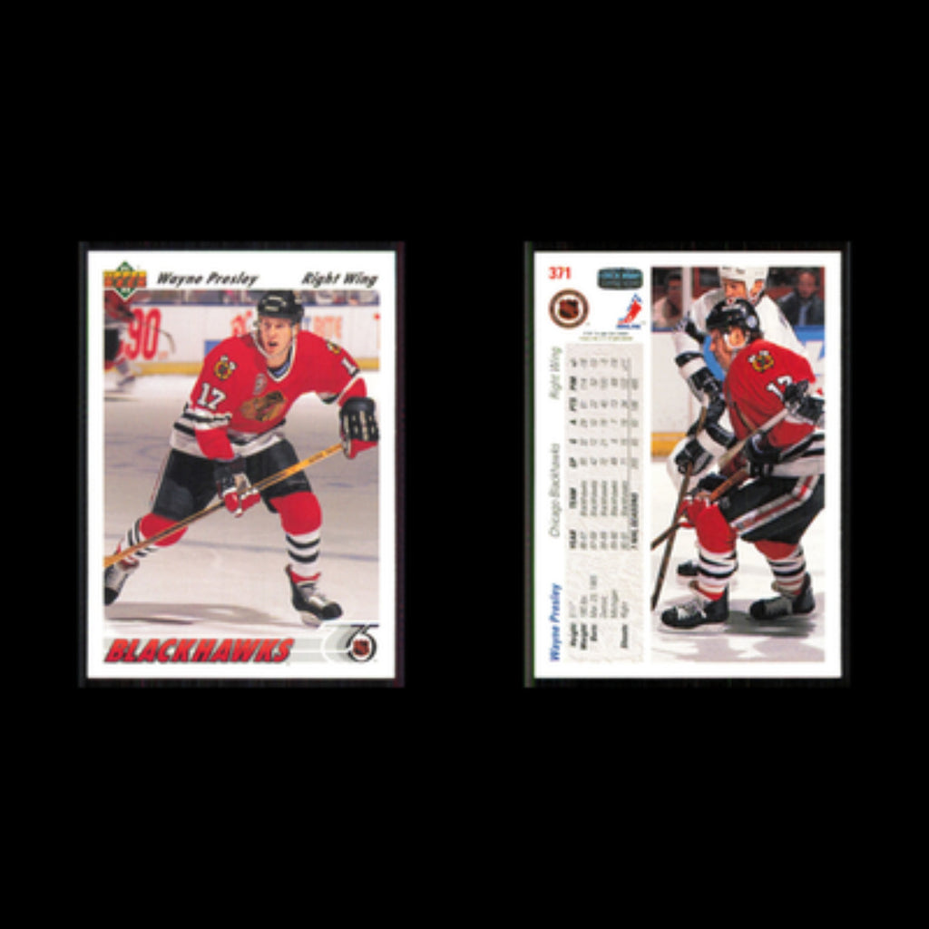 Wayne Presley #371 1991 Upper Deck Chicago Blackhawks Hockey Card NHL NM