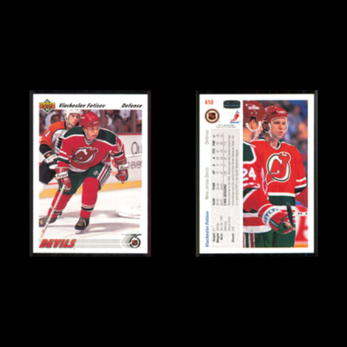 Viacheslav Fetisov #410 1991 Upper Deck New Jersey Devils Hockey Card NHL NM