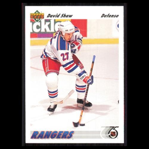 David Shaw #409 1991 Upper Deck New York Rangers Hockey Card NHL NM
