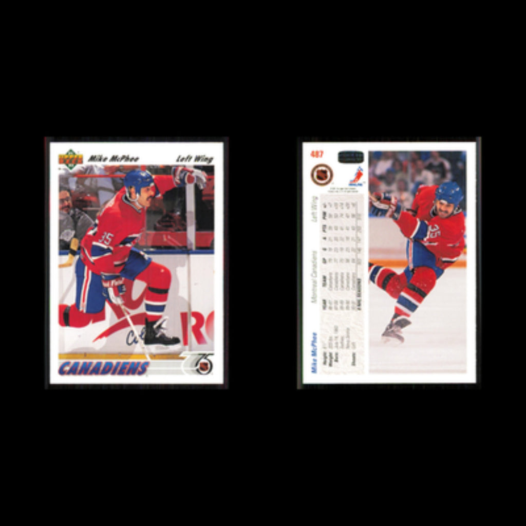 Mike McPhee #487 1991 Upper Deck Montreal Canadiens Hockey Card NHL NM