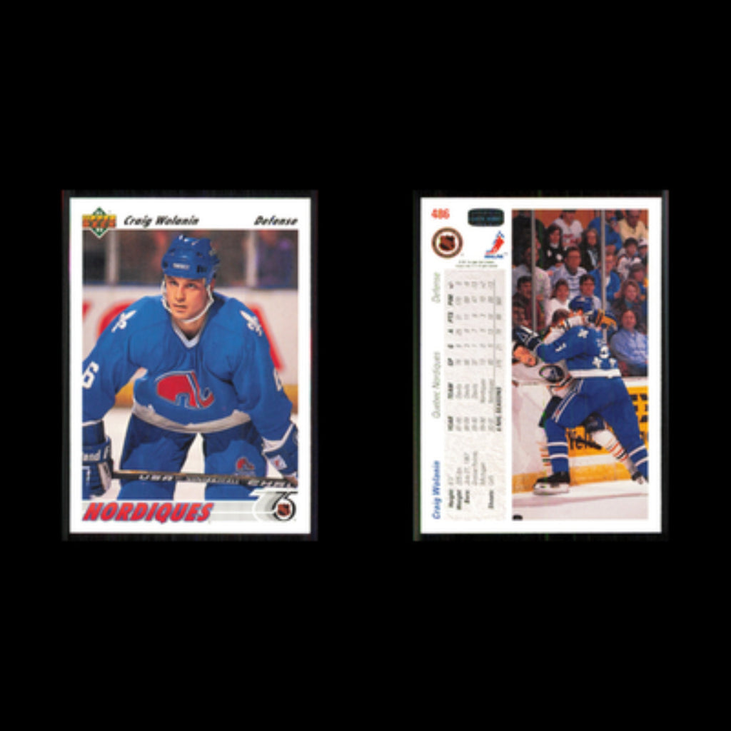 Craig Wolanin #486 1991 Upper Deck Quebec Nordiques Hockey Card NHL NM