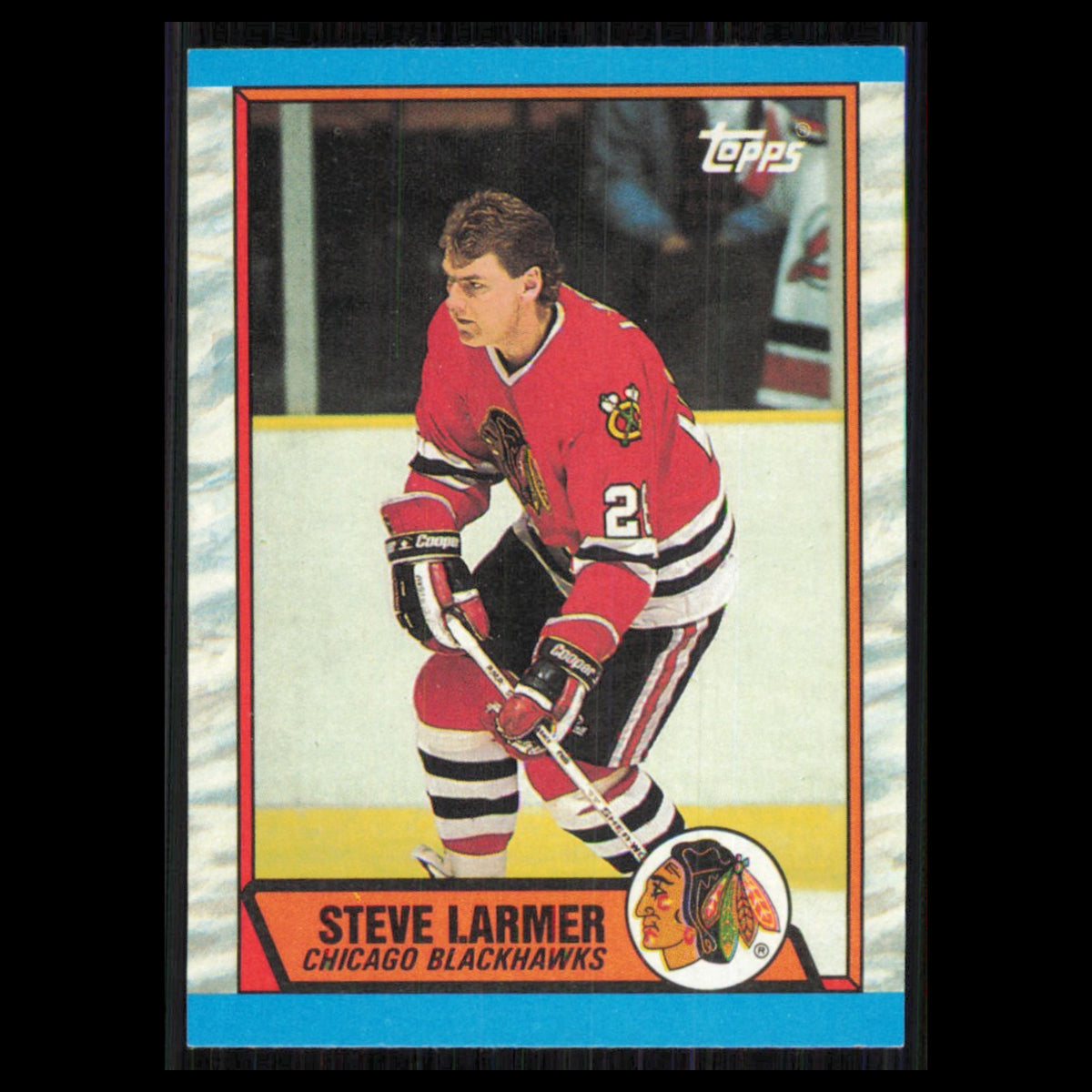 Steve Larmer #179 1989 Topps Chicago Blackhawks Hockey Card NHL NM
