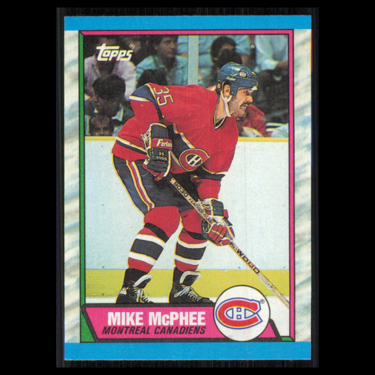 Mike McPhee #84 1989 Topps Montreal Canadiens Hockey Card NHL NM
