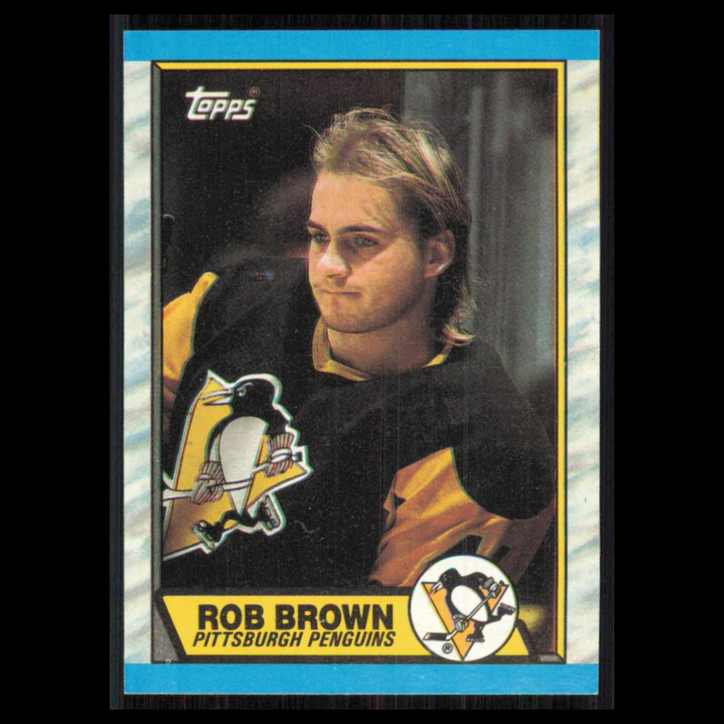 Rob Brown #193 1989 Topps Pittsburgh Penguins Hockey Card NHL NM