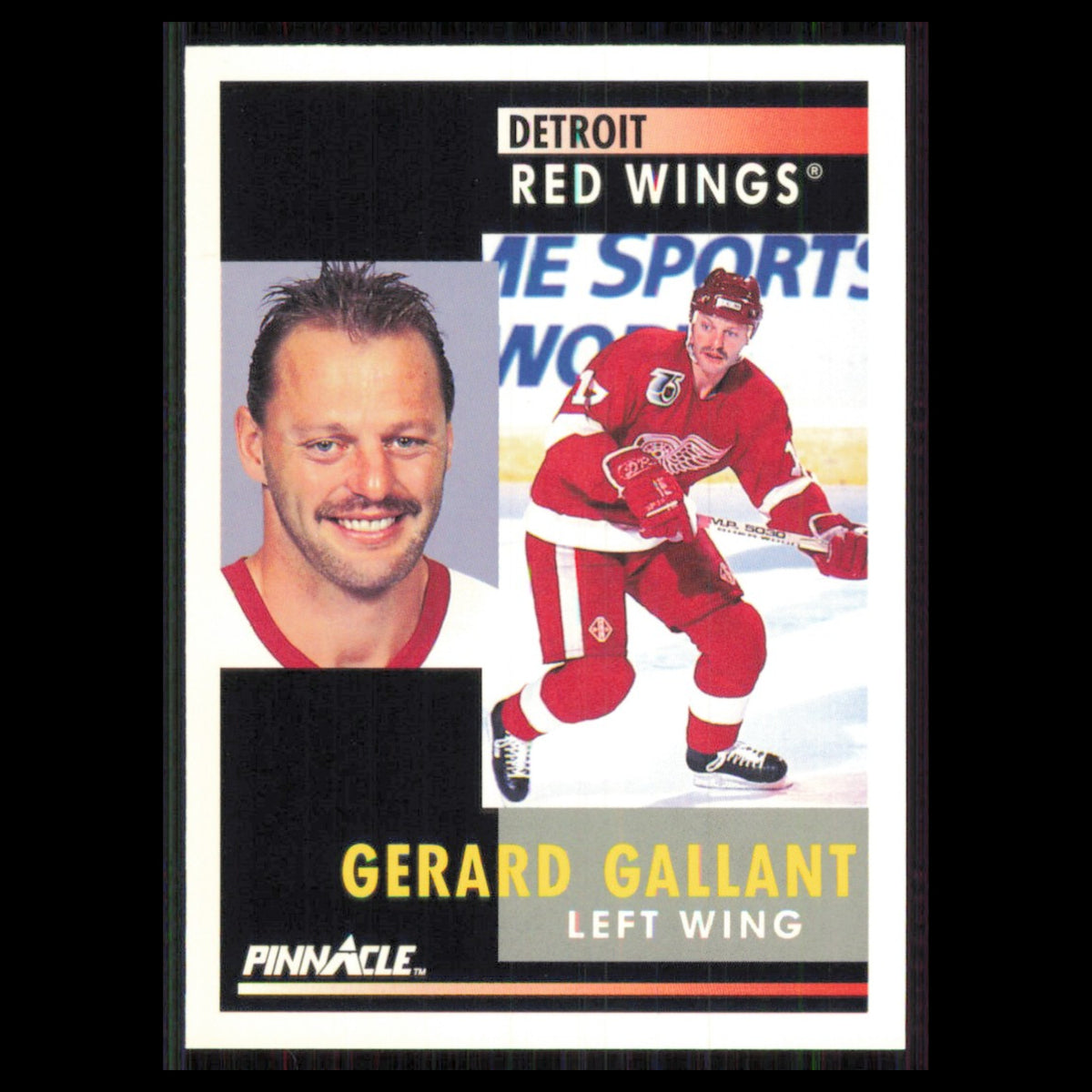 Gerard Gallant #205 1991 Pinnacle Detroit Red Wings Hockey Card NHL NM