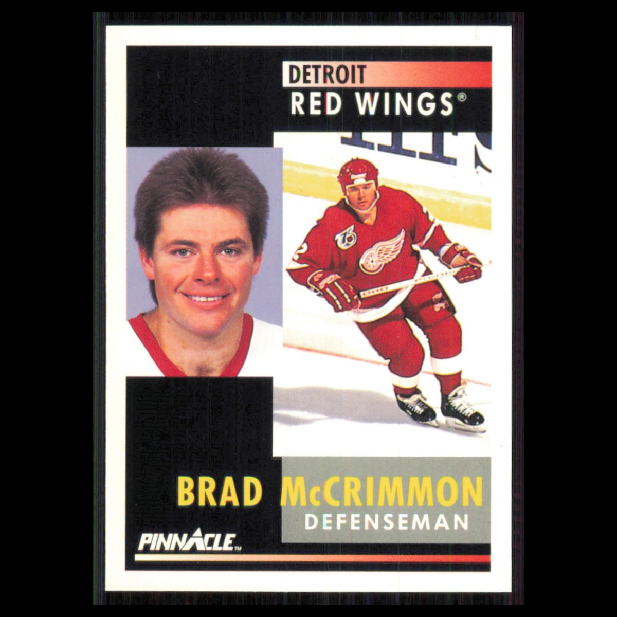 Brad McCrimmon #214 1991 Pinnacle Detroit Red Wings Hockey Card NHL NM