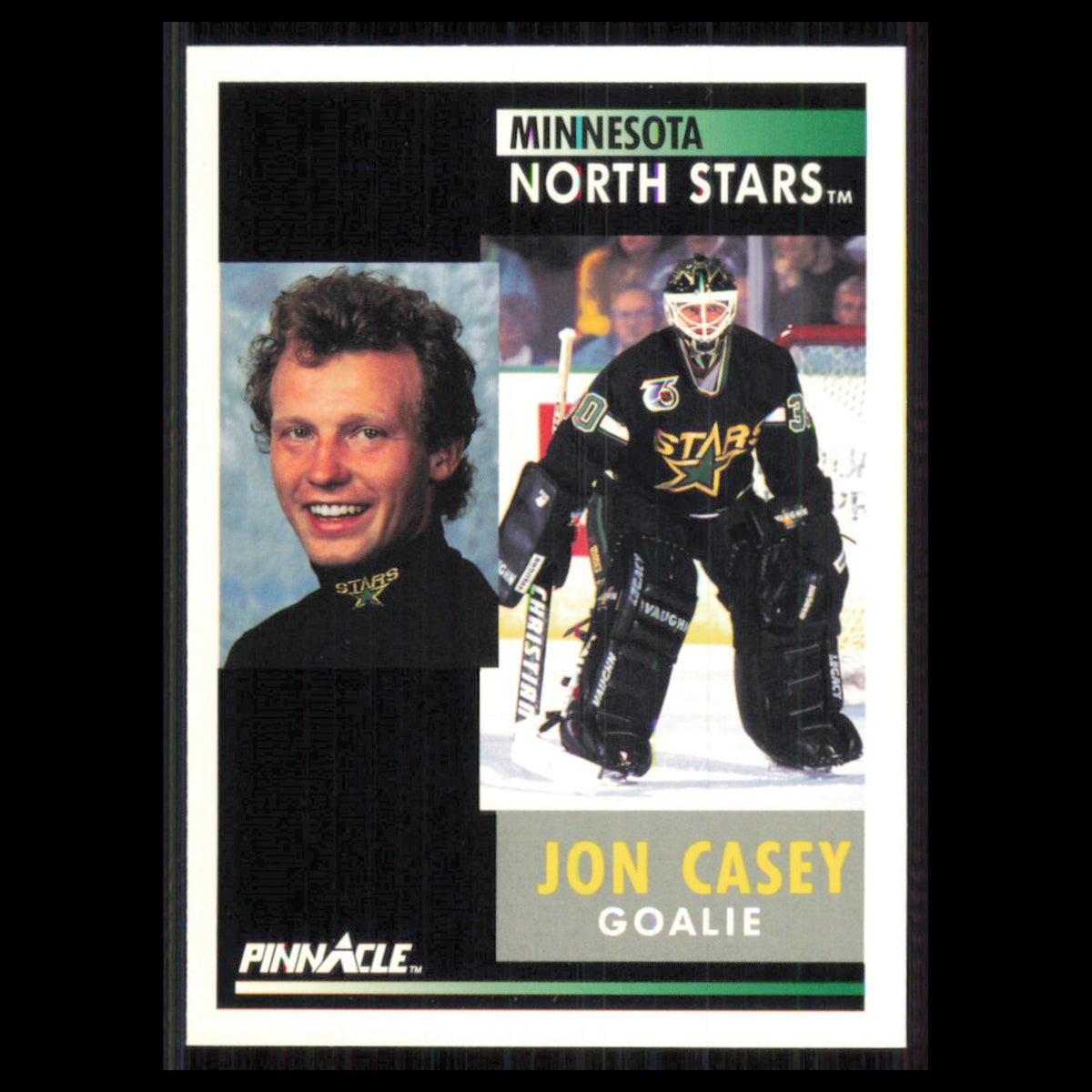 Jon Casey #144 1991 Pinnacle Minnesota North Stars Hockey Card NHL NM