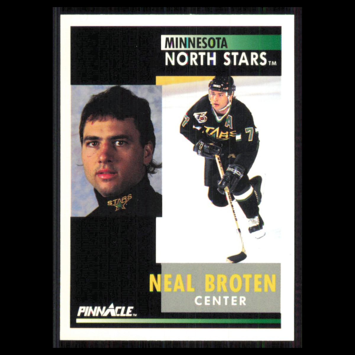Neal Broten #161 1991 Pinnacle Minnesota North Stars Hockey Card NHL NM