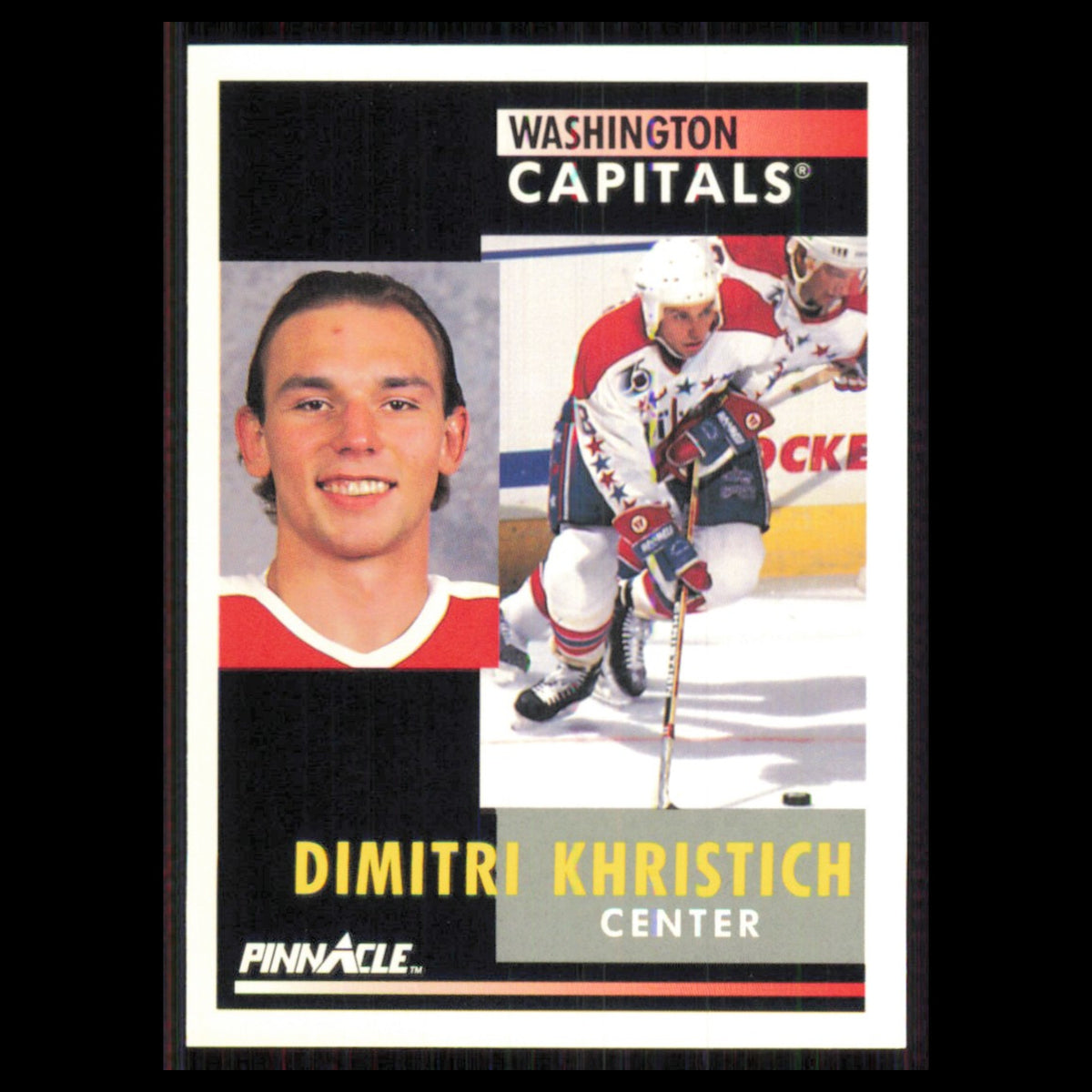 Dmitri Khristich #162 1991 Pinnacle Washington Capitals Hockey Card NHL NM