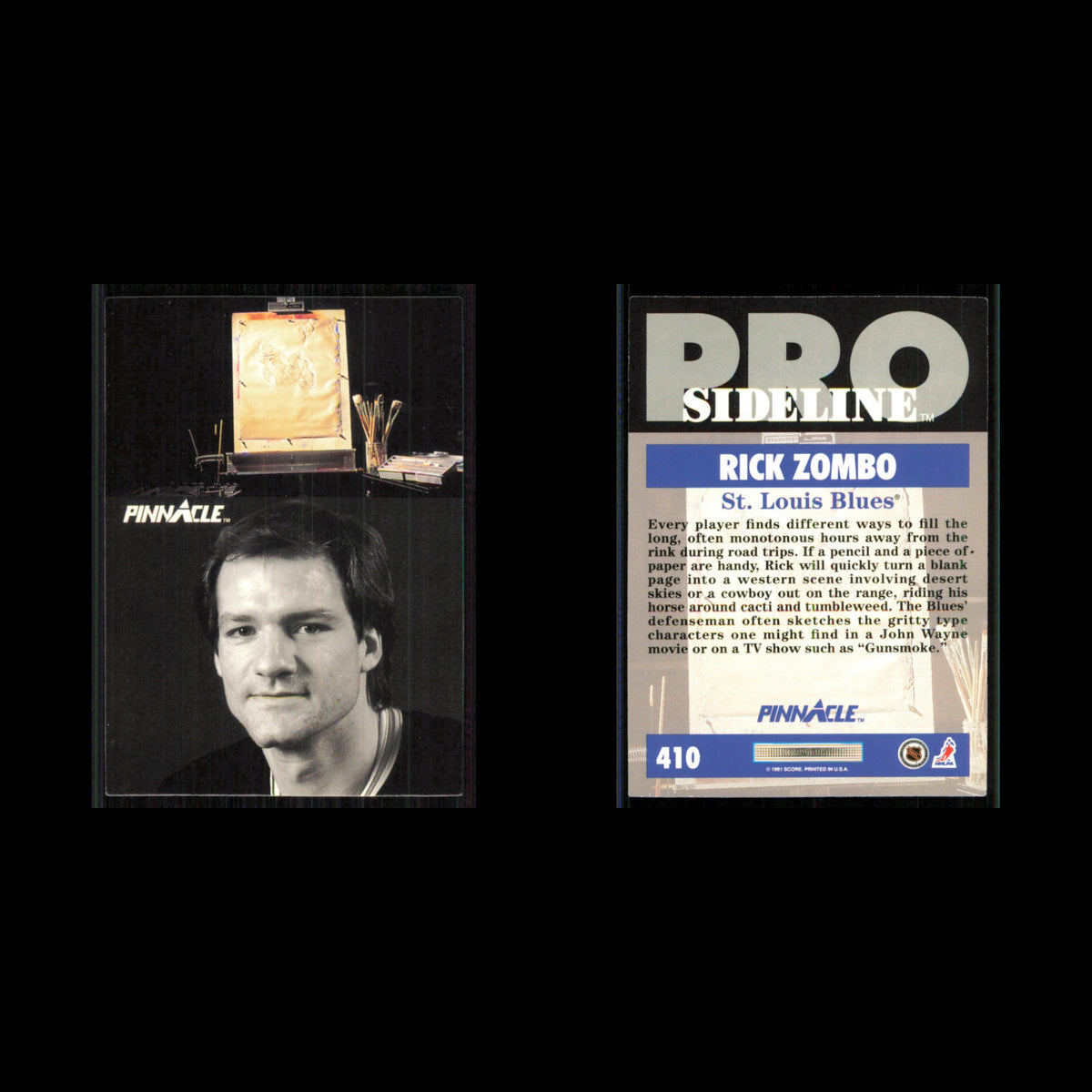 Rick Zombo #410 1991 Pinnacle St. Louis Blues Hockey Card NHL NM