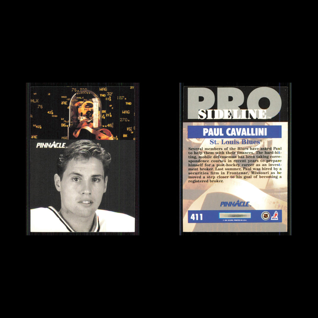 Paul Cavallini #411 1991 Pinnacle St. Louis Blues Hockey Card NHL NM
