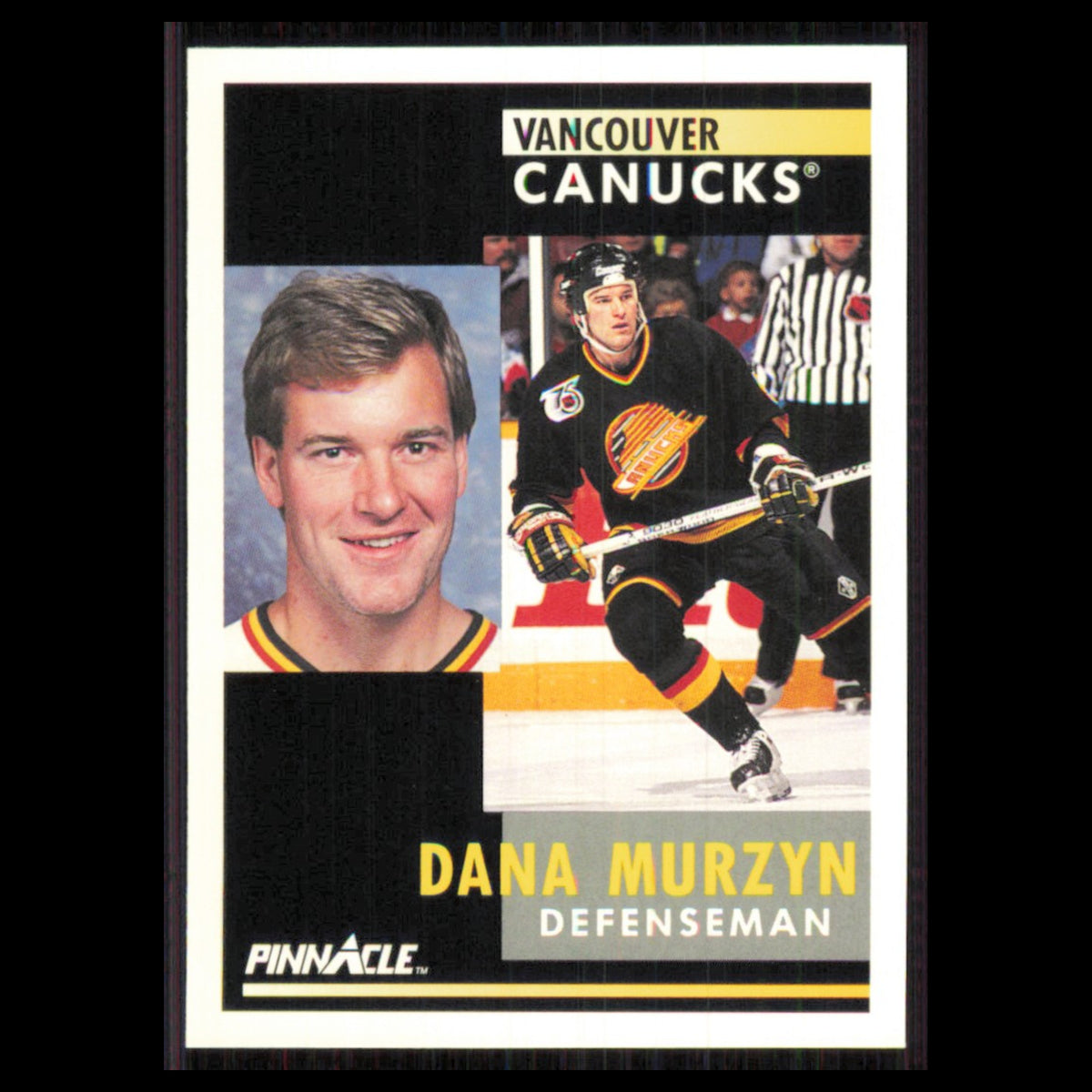 Dana Murzyn #260 1991 Pinnacle Vancouver Canucks Hockey Card NHL NM